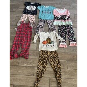 girls boutique outfit sets Lot Of 5 Size 8-9t 4xl EUC Romper Unique Designs